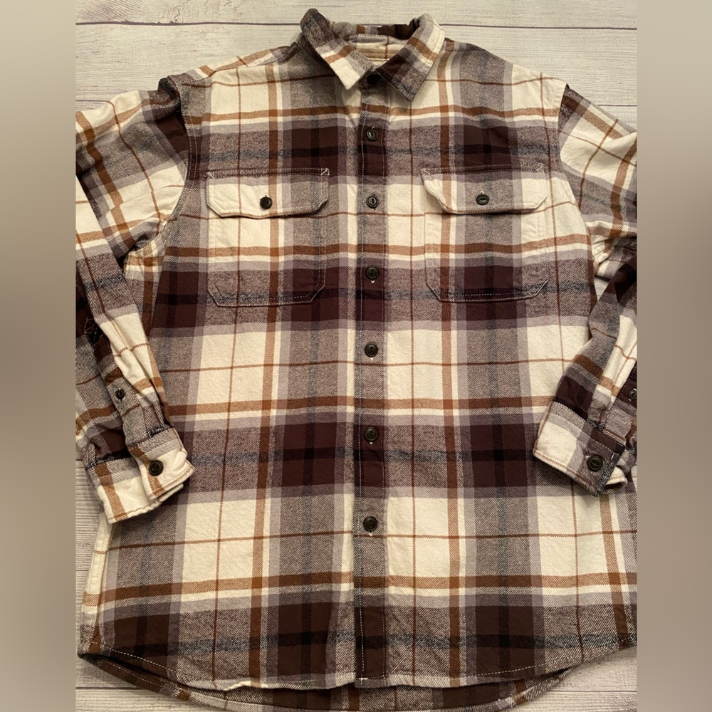 RedHead Classic Plaid Shirt - Brown and Cream/White